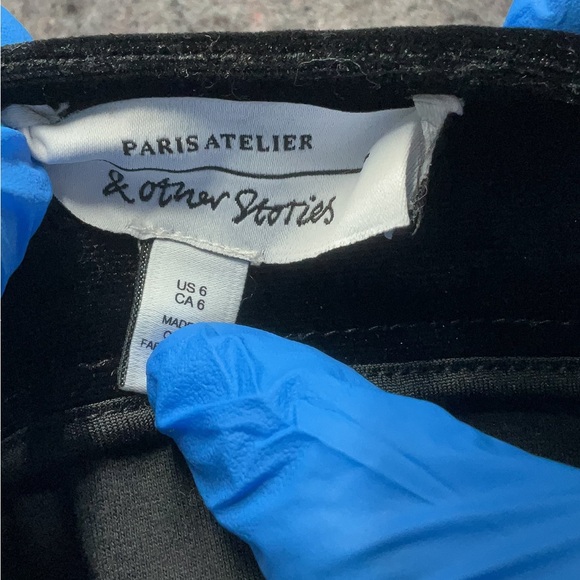 & OTHER STORIES Rhinestone Dotted Velvet Mini Skirt - Picture 4 of 5